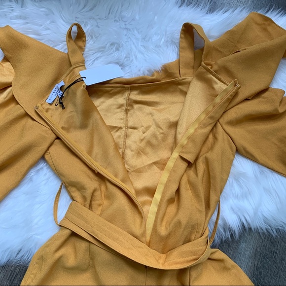 NWT Anthropologie Current Air Mustard Jumpsuit Med - Picture 14 of 15